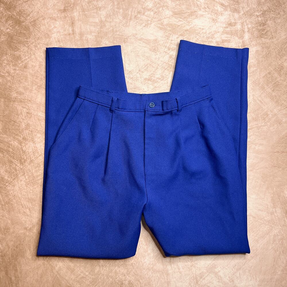 Vintage 80s Levi's Bend Over Pants Trousers High Rise Pleated Blue Preppy Formal